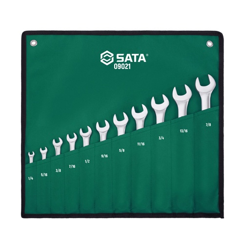 1/4インチ-7/8インチ 11本組片目片口スパナ【EA684AE-11A】