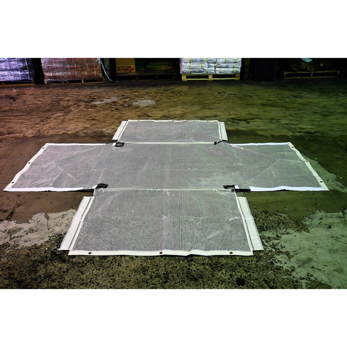 1000x 800x 800mm メッシュパレットカバー(透明/糸入)【EA985RH-11】