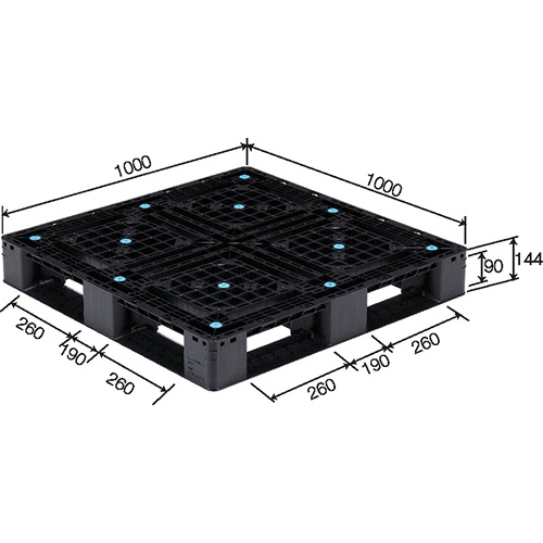 1000x1000x144mm/パレット・PP製(2枚)【EA985P-20】