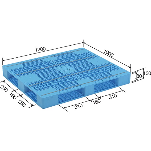 1000x1200x130mm/パレット・PP製(2枚)【EA985P-8】