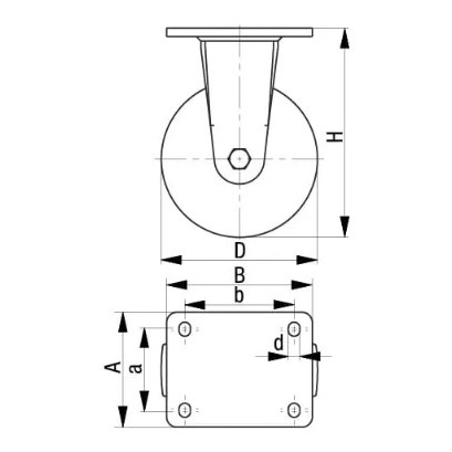 100mm キャスター(スティール車輪・レール用)【EA986NV-100】