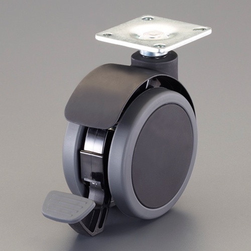 100mm キャスター(プレート式/ブレーキ付/振動吸収)【EA986PH-2】