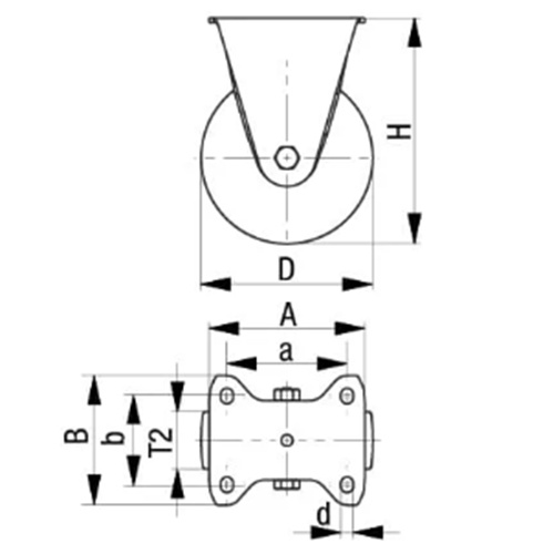 100mm キャスター(固定金具)【EA986HV-100A】