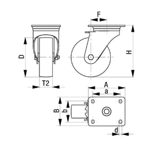 100mm キャスター(自在金具)【EA986HW-100A】
