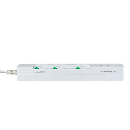 100V/14Ax2m テーブルタップ(USBポート/個別スイッチ付)【EA815GL-25】