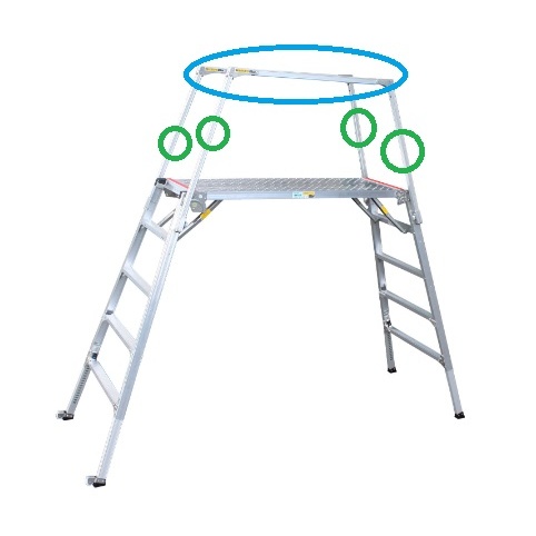 105-141cm 足場台(調整脚・セーフティーガード付)【EA905DF-33】