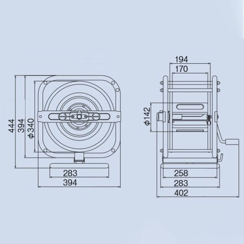10mmx28m エアーホースリール(ウレタン製)【EA124B-5B】
