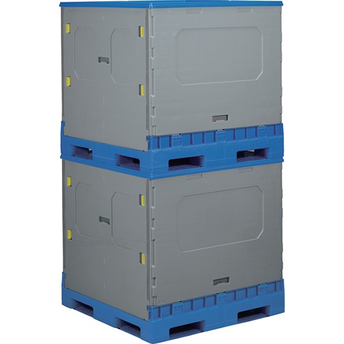 1100x1100x1065mm ボックスパレット(フタ付)【EA985P-31】