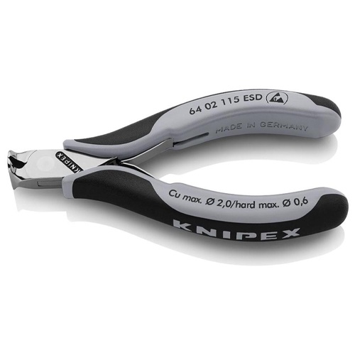 115mm 精密用エンドニッパー(ESDグリップ/バネ付)【EA536KE-30】