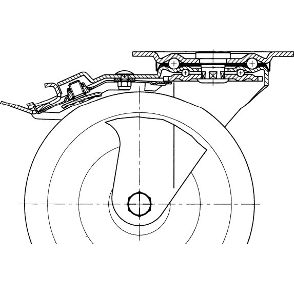 125mm キャスター(自在・後ブレーキ付・ステンレス製)【EA986LE-125A】