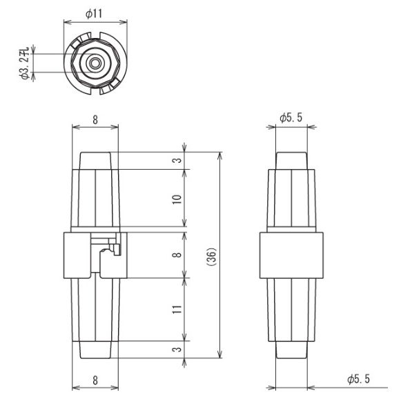 125V/ 7A[5.2x20mm] ヒューズホルダー(中継型)【EA940DL-107】