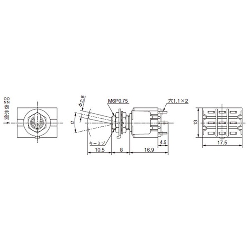125V/4A 3極双投/トグルスイッチ【EA940DH-110A】