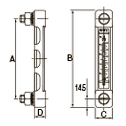 127mm レベルインジケーター(温度計/プロテクター付)【EA949CX-122A】