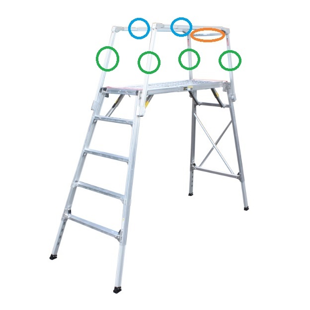 139-175cm 足場台(調整脚・セーフティーガード付)【EA905DF-52】