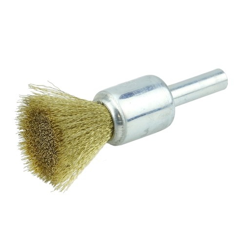13mm/6.35mm軸 軸付ブラシ(エンド型/真鍮製)【EA819BP-26】