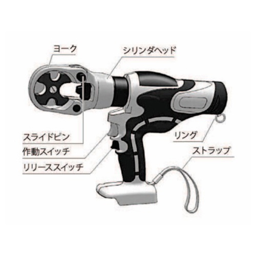 14.0-150mm2 充電式油圧圧着工具(裸端子用)【EA539PA-0A】