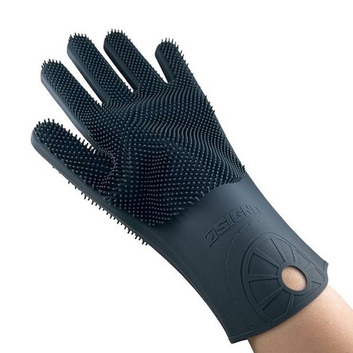 145x290mm 両面シリコン洗車手袋(グレー/1枚)【EA928AG-632】