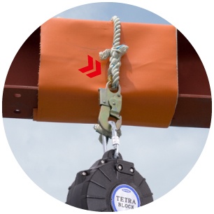 14mmx 1m 台付けロープ(ベルト安全ブロック用)【EA998FX-21】