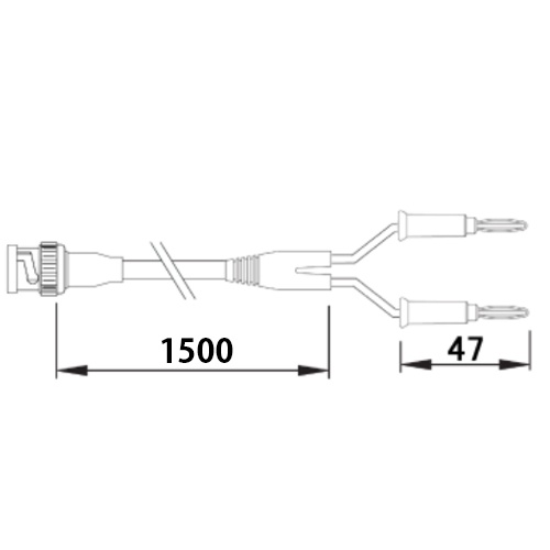 1500mm 同軸テストリード(BNC/バナナプラグ分岐)【EA940DT-293】