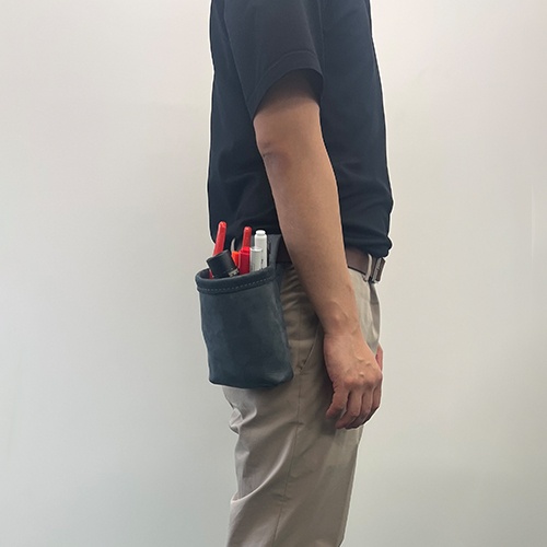 150x80x195mm 小物入れ(黒染/ヌバック革)【EA925CB-11】