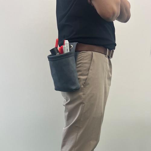 150x80x195mm 小物入れ(黒染/ヌバック革)【EA925CB-11】