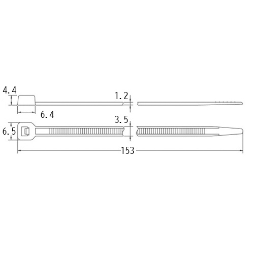 153x3.5mm 結束バンド(生分解性/100本)【EA475FX-215】