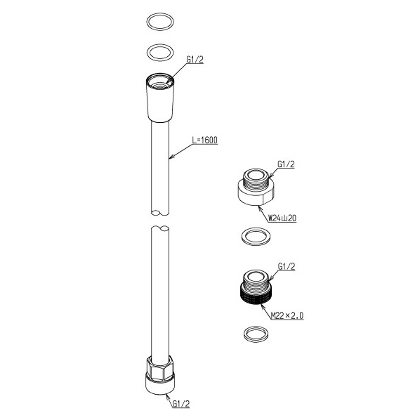 1600mm シャワーホース【EA468BX-96B】