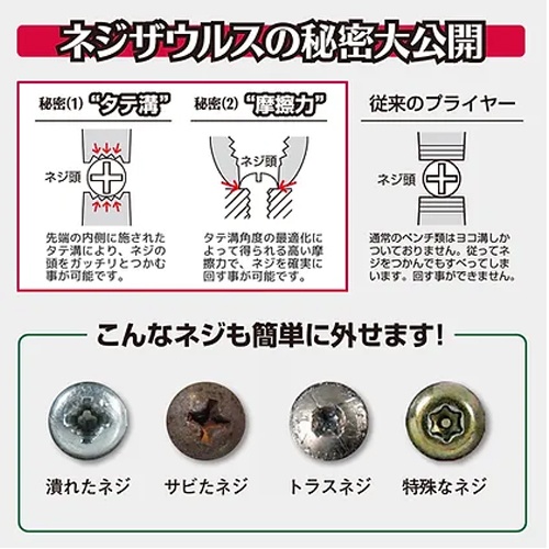160mm ねじプライヤー(ネジザウルス/OD色)【EA532DG-161】