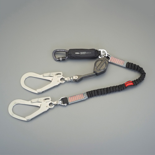 1650mm ツインランヤード(ハーネス・胴ベルト兼用/コンビ)【EA998FH-12】