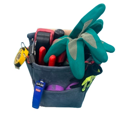 185x130x220mm 腰袋(2段/黒染/ヌバック革)【EA925CB-12】