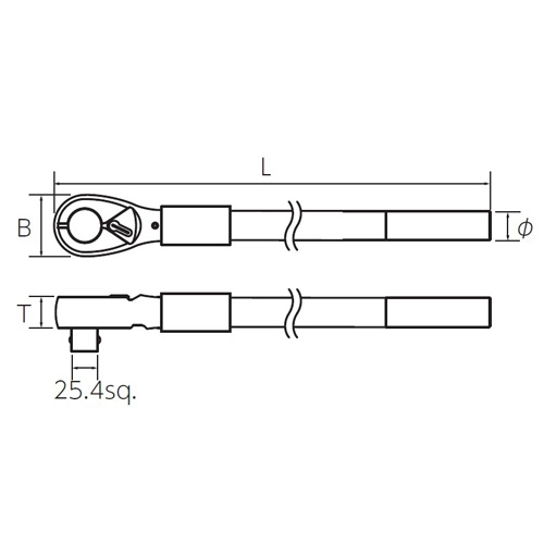 1インチDRx1400mm ラチェットハンドル【EA618SM-6】