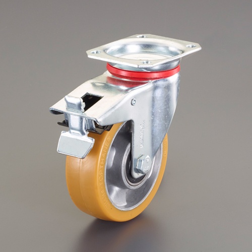 200mm キャスター(自在/ポリウレタンタイヤ/ブレーキ付)【EA986CP-200】