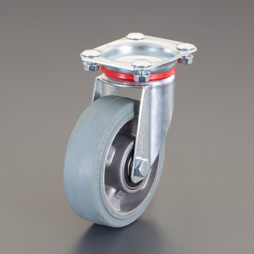 200mm キャスター(自在金具/弾性タイヤ)【EA986CK-200】