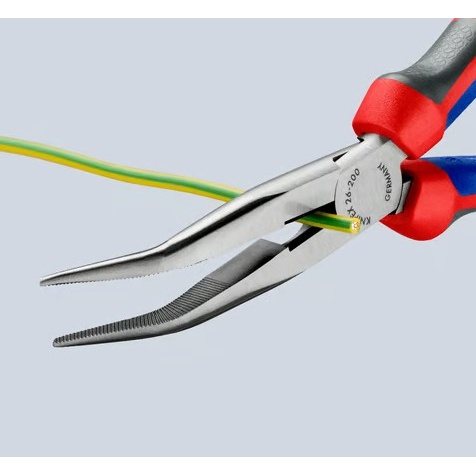 200mm ラジオペンチ(グリップ付/先曲/磨き)【EA537KE-2A】