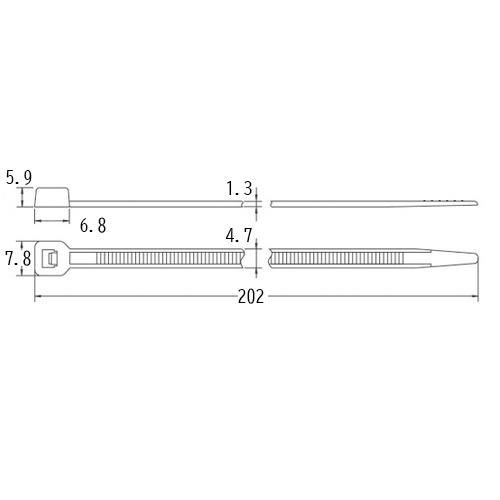 202x4.7mm 結束バンド(生分解性/100本)【EA475FX-220】
