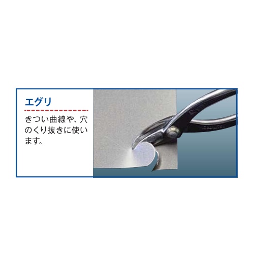 225mm はさみ・金切(プロ用/エグリ刃)【EA544RA-102】