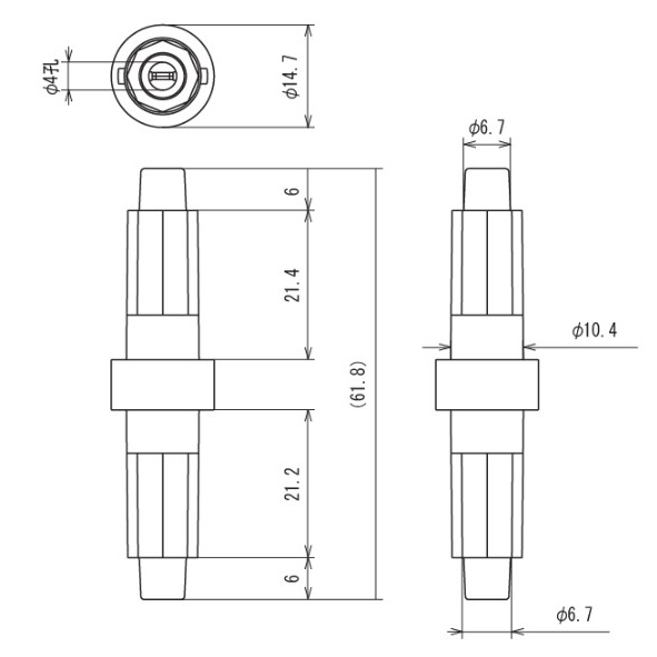 250V/10A[6.4x30mm] ヒューズホルダー(中継型)【EA940DL-106】