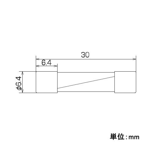 250Vx 3.0A/φ6.4mm 管ヒューズ(B種溶断/2本)【EA758ZX-333】