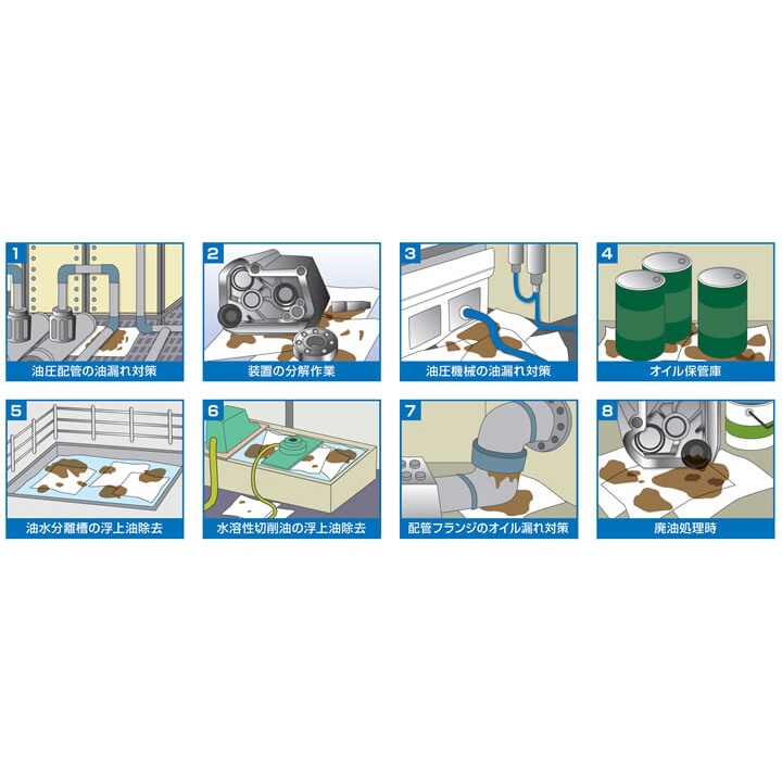 250x250x14mm オイル吸着マット/100枚【EA929DT-1A】