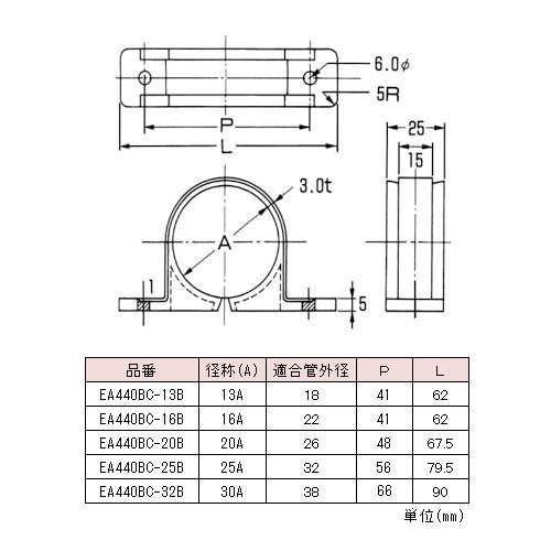 25A PPサドル(10個)【EA440BC-25B】