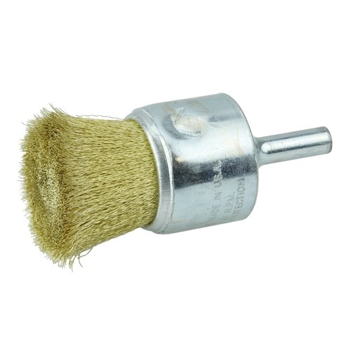 25mm/6.35mm軸 軸付ブラシ(エンド型/真鍮製)【EA819BP-27】