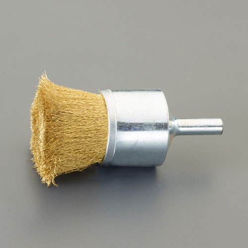 25mm/6.35mm軸 軸付ブラシ(エンド型/真鍮製)【EA819BP-27】