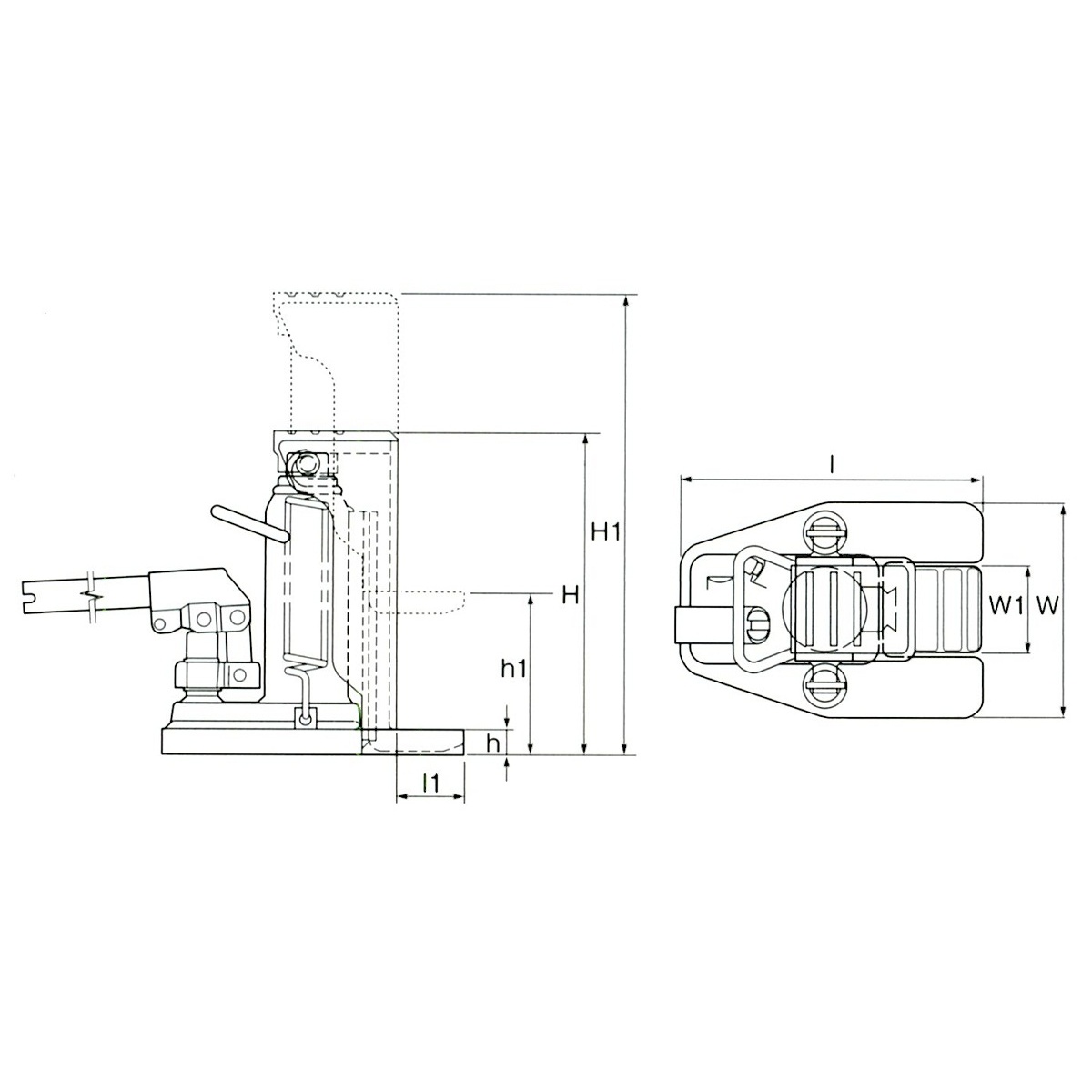 3.0ton/25-145mm 爪付ジャッキ(長爪・リターンS付)【EA993LY-3】