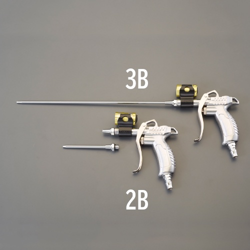 3.0穴x100mm エアーブローガン(LEDライト付)【EA123BK-2B】