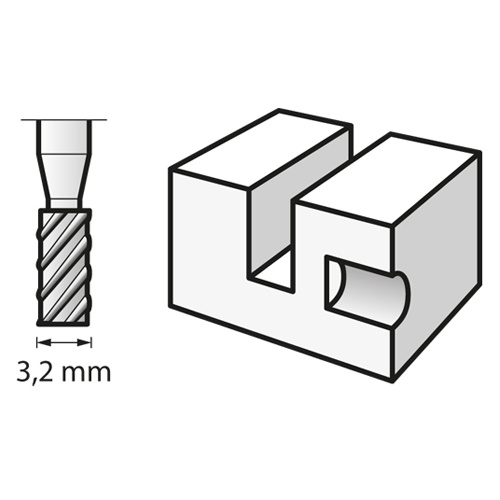 3.2x 3.0mm/3.2mm軸 ロータリーカッター(2本入)【EA818E-431】