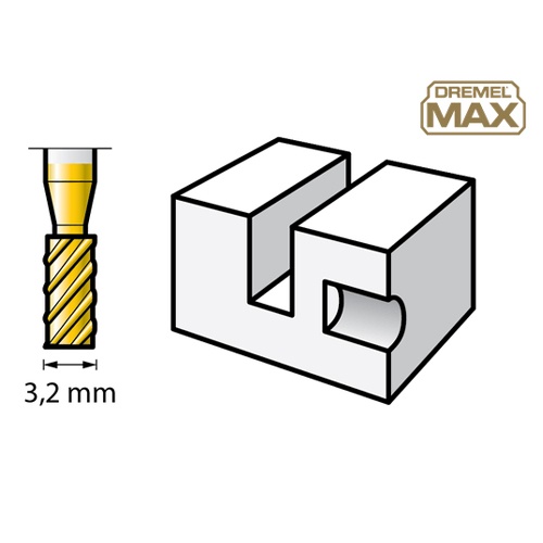 3.2x 6.4mm/3.2mm軸 [TiNコート]ロータリーカッター【EA818E-432】
