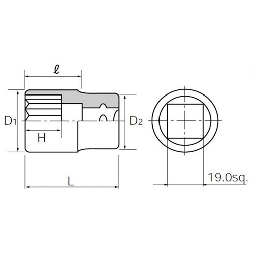 3/4インチDRx65mm ソケット【EA618SD-65A】