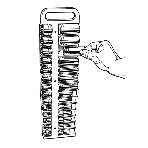 3/8インチDRx420mm ソケットホルダー(マグネット付/赤)【EA617-171】
