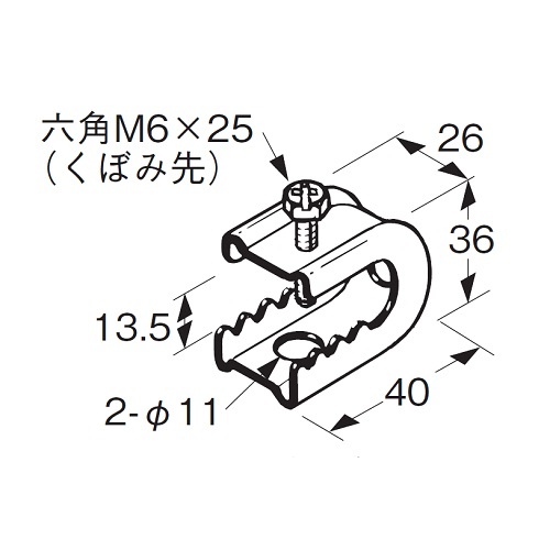 3～12mm C型ビームクランプ(20個)【EA440AF-51B】