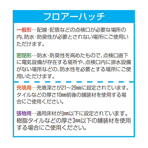 300角用フロアハッチ(張物用/把手式施錠タイプ)【EA997LE-73】